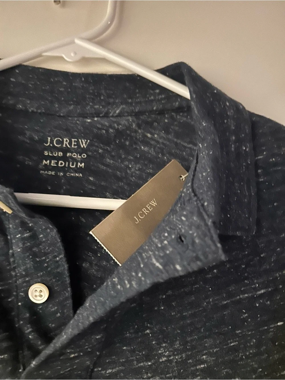 NWT J. Crew Men's Navy Heather Polo Shirt